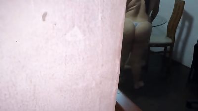 Cleaning the house without any clothes