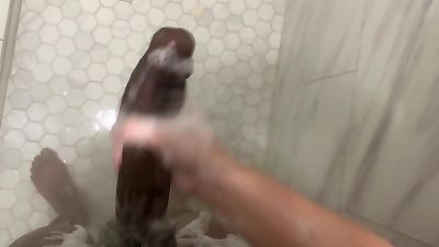 Stepbrother sneaks in shower while stepsister shower, she caught him spying and made him get in, her arse is so thick and slit is so humid she will make you cum rapid