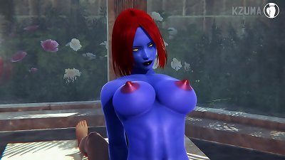 X-Men Mystique, horny and super-fucking-hot honeypot being - 3d anime porn hentai