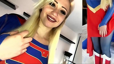 Gabi Gold Supergirl humped with pantyhose