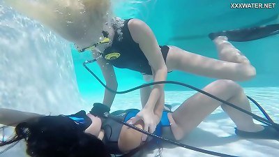 Hungarian all girl babes underwater Vodichkina and Farkas