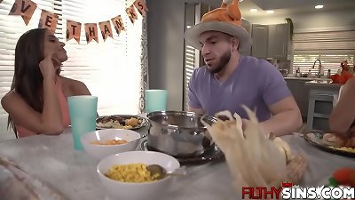 Peter Green jammed Armani's steamy pussy on Thanksgiving Day