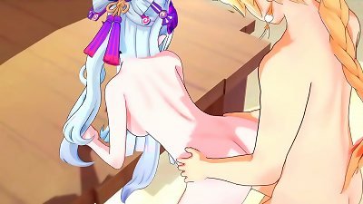 Yumemizuki has wet banging on the beach - genshin impact manga porn