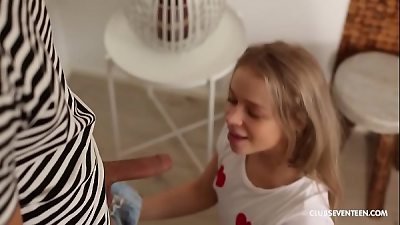 Amazing blonde teen gymnast fucked hard and good