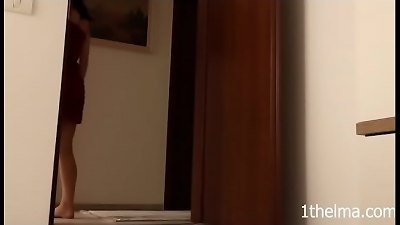 wifey surprise her husband with nude apperence. inexperienced pair