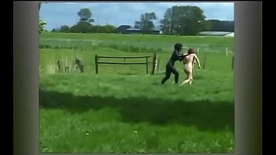 aged naked victim tormented by domme