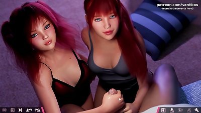 double Homework | two red-hot 18yo redhead stepsisters with marvelous hefty bums share stepbrother's pecker | My sexiest gameplay moments | Part #12