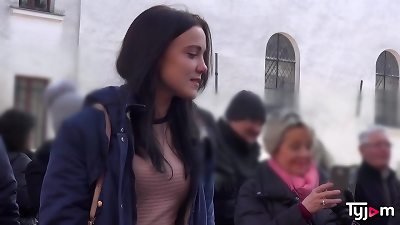 Russian cuteness Oktavia Milton get drilled by a rock-hard french spunk-pump