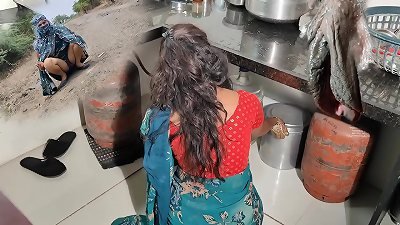 Komal was pissing on the road, I took her to the kitchen and pummeled her