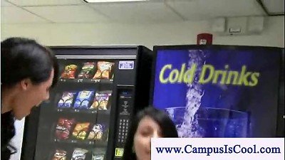 Bored college female toys her smoothly-shaven cootchie