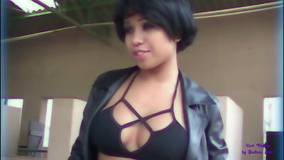 brunette teen With yam-sized baps enjoys anal sex