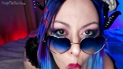 Succubus deep-throat dildo and smashes Herself to orgasm on Halloween