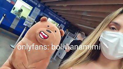 No pantys at the subway... onlyfans: bolivianamimi
