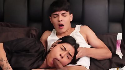 bed SHARING WITH NAIVE FOREIGN school woman APRIL ADDAMS