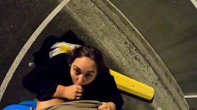 Katja Miyatovich gets splooged deep-throating tinder dates stiffy in public and still guzzles his cum after