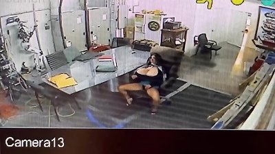 fat hooter milf secretary squirted on Security cam At Work