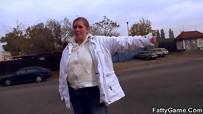 gigantic stomach fatty picks up him for money