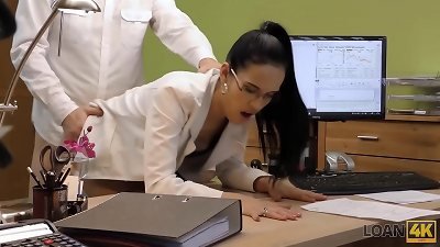 LOAN4K. Rock singers bank trip leads to a kinky sexual adventure