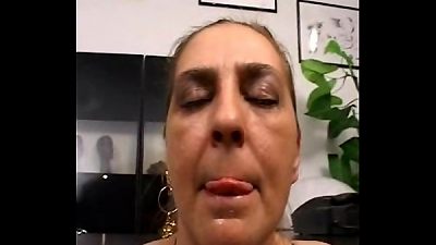 Tina Monti hairy Italian elderly - anal office ufficio