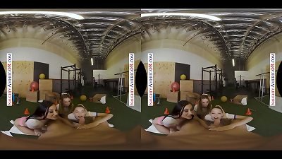 horny America - Aiden Ashley, Jazmin Luv, and Lily Larimar surprise their intimate trainer