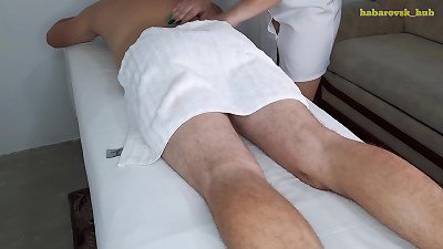 massagist girl poked her real client