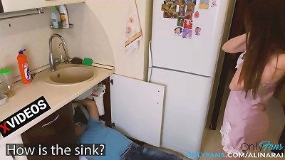 The locksmith from the housing office pounded my wife again and this cockslut did not mind