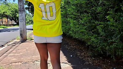 my wifey fights with me brazil lost so i went to nail drool's culo in the woods