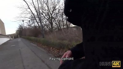 HUNT4K. Hunter gets access to teenage tastey twat for cash very quickly