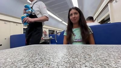 Public pickup on the train - unfaithful wifey cheats on her spouse in the next compartment