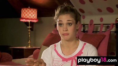 giant titted bare blonde Danielle Mathers posing on a horse outdoor