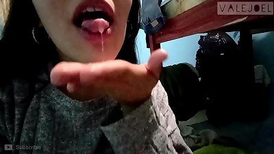 mind-blowing young female giving a flawless blow-job until she swallows all the man juice