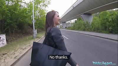 Public Agent Cowgirl riding in outdoors fuck