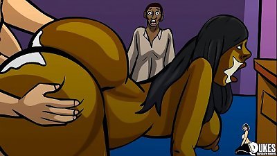Black cuckold watches wife fuck huge white cock!