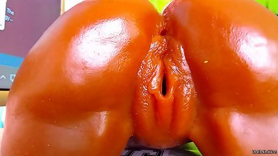 Accidental Impregnation - pummeling tight raw labia until internal cumshot