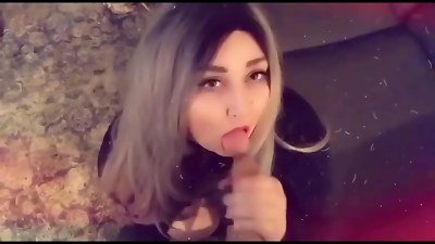 bbw fellates tinder encounters meatpipe and gets cum on her face