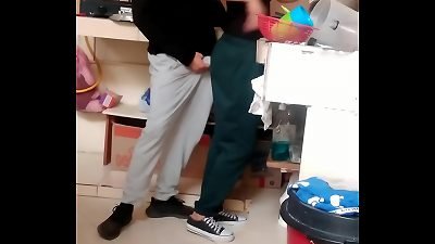 facial cumshot to my nephew in the kitchen (she didn't want to leave until she massaged my schlong well standing up)