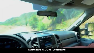 DadCrush - scorching platinum-blonde Gives step-dad Road Head